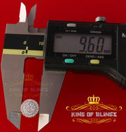 King of Bling's 925 Yellow Silver 1.77ct Cubic Zirconia Women's & Men's Hip Hop Round Earrings KING OF BLINGS