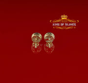 King of Bling's Aretes Para Hombre 925 Yellow Silver 0.88ct Cubic Zirconia Round Women's Earring KING OF BLINGS