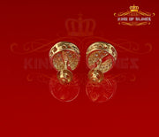 King of Bling's Aretes Para Hombre 925 Yellow Silver 1.59ct Cubic Zirconia Round Women's Earring KING OF BLINGS