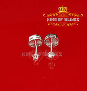 King of Blings- 2.76 ct Cubic Zirconia 925 White Silver Women's & Men's Hip Hop Round Earrings KING OF BLINGS