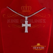 King Of Bling's 925 White Sterling Silver 2.25ct VVS D Clr. Moissanite Cross Pendant for Women's KING OF BLINGS