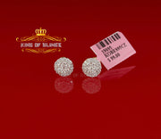King of Bling's Aretes Para Hombre 925 Yellow Silver 0.88ct Cubic Zirconia Round Women's Earring KING OF BLINGS
