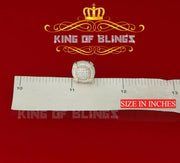King of Bling's 925 Yellow Sterling Silver 1.46ct Cubic Zirconia Hip Hop Round Ladies Earrings KING OF BLINGS