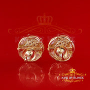 King  of Bling's 925 Sterling Silver Yellow Marquise Women Round Stud Earrings 3.00ct moissanite KING OF BLINGS