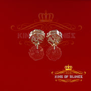 King of Bling's 925 Yellow Silver Nuggtte's 1.38ct Cubic Zirconia Hip Hop Flower Women Earrings KING OF BLINGS