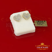 King of Blings-Aretes Para Hombre Heart 925 Yellow Silver 0.50ct Diamond Ladies /Men's Earrings KING OF BLINGS