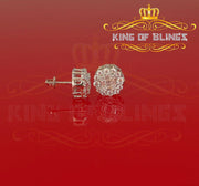 King of Blings White Silver 1.06ct Cubic Zirconia Round Floral Earrings Womens/Mens KING OF BLINGS
