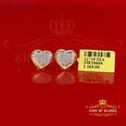 King of Blings-Aretes Para Hombre Heart 925 Yellow Silver 0.33ct Diamond Women's /Men Earrings KING OF BLINGS