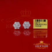 0.05ct Diamond 925 Sterling Silver Yellow Floral Earrings For Men's / Women's KING OF BLINGS