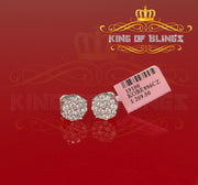 King of Blings- Aretes Para Hombre 925 White Silver 2.96ctCubic Zirconia Round Women's Earrings KING OF BLINGS