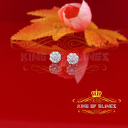 King of Bling's 925 Yellow Sterling Silver 1.18ct Cubic Zirconia Women's Hip Hop Flower Earrings KING OF BLINGS