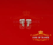 King of Blings- 925 Silver White 0.72ct Cubic Zirconia Hip Hop Square Men's & Women's Earrings KING OF BLINGS