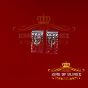 King of Blings- White 2.28ct Cubic Zirconia 925 Sterling Silver Hip Hop Square Ladies Earrings KING OF BLINGS
