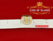King Of Bling's Jesus Design Yellow Cubic Zirconia 0.45ct Men's Adjustable Ring From SZ 9 to 11 KING OF BLINGS