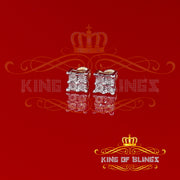 King of Blings-0.03ct Diamond Stud Earrings For Women Yellow 925 Sterling Silver Stud For Men KING OF BLINGS