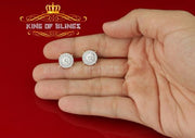 King of Bling's 925 Yellow Sterling Silver 1.07ct Cubic Zirconia Women's Hip Hop Rounds Earrings KING OF BLINGS