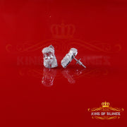 King of Bling's 0.33ct VVS 'D' Moissanite Men's/Womens 925 Silver White Jesus Stud Earrings KING OF BLINGS