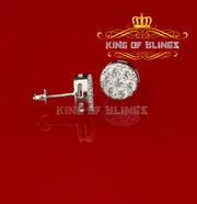 King of Blings- 3.02ct Cubic Zirconia 925 White Sterling Silver Hip Hop Round Earring for Ladies KING OF BLINGS