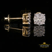 King of Bling's Aretes Para Hombre 925 Yellow Silver 0.84ct Cubic Zirconia Round Women's Earring KING OF BLINGS