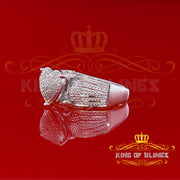 King Of Bling's Real Diamond 0.20 CT White 925 Sterling Silver Womens Promise Heart Ring Size 7 KING OF BLINGS