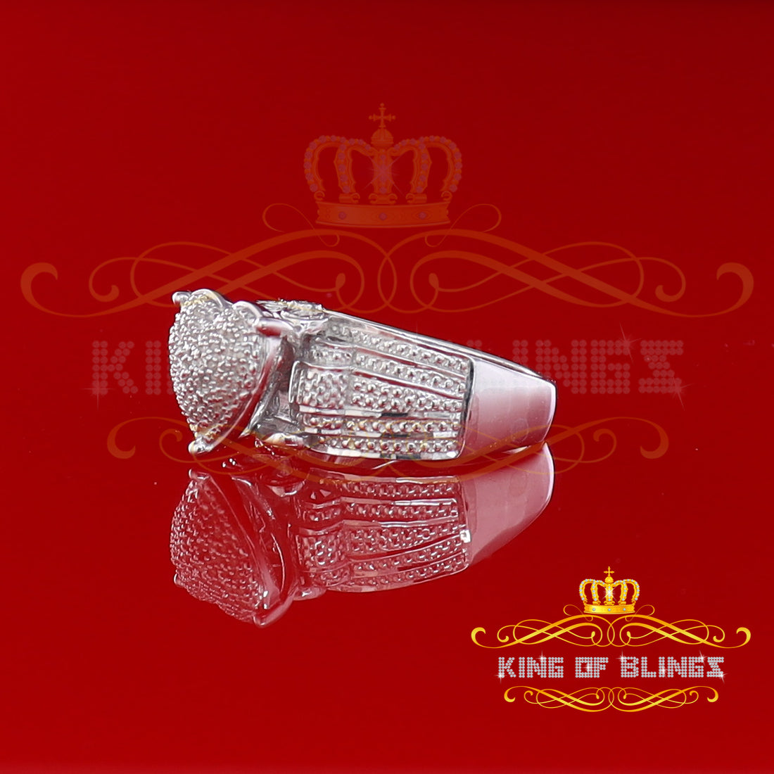 King Of Bling's Real Diamond 0.20 CT White 925 Sterling Silver Womens Promise Heart Ring Size 7 KING OF BLINGS