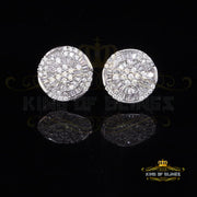 King of Blings 925 White Silver 1.68ct Cubic Zirconia Charm Round Women's Earrings KING OF BLINGS
