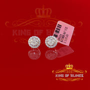King of Bling's 925 Yellow Silver 0.90ct Cubic Zirconia Women's & Men's Hip Hop Flower Earrings KING OF BLINGS