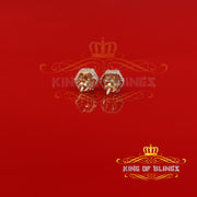 King of Blings- 1.50ct Cubic Zirconia Sterling White Silver For Men's / Women's Round Earrings KING OF BLINGS