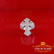 King of Bling's New Men's 925 Sterling Silver 5.50ct VVS D Moissanite White Cross Rings Size 10 King of Blings