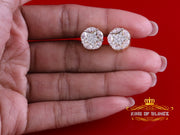 King  of Bling's 925 Sterling Silver Yellow Marquise Women Round Stud Earrings 3.00ct moissanite KING OF BLINGS
