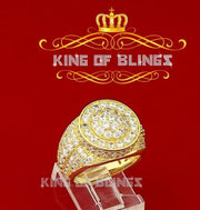 King Of Bling's King Of Blings 6.00ct Cubic Zirconia Yellow Silver Set Womens Round Ring Size 7 KING OF BLINGS