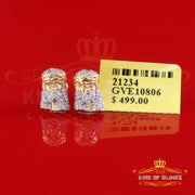 King of Blings-0.25ct Diamond 925 Sterling Silver Yellow for Men's & Women Stud Jesus Earrings King of Blings