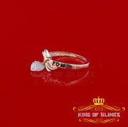 King of Bling's  Real 0.05ct Diamond Real 10kt Yellow Gold Fancy LOVE YOU HEART Charm Ring Size 7 KING OF BLINGS