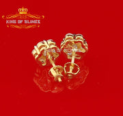 King of Bling's 925 Yellow Silver Sterling 2.06ct Cubic Zirconia Hip Hop Floral Women's Earrings KING OF BLINGS