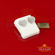 King Of Bling's Aretes Para Hombre 925 White Silver 0.50ct Diamond Women's /Men's Heart Earring KING OF BLINGS