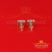 King  of Bling's Men's/Women's 925 Silver Yellow 1.00ct VVS 'D' Moissanite Square Stud Earrings KING OF BLINGS