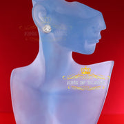 King of Blings- 925 White Silver 4.42ct Cubic Zirconia Women's & Men's Hip Hop Round Earrings KING OF BLINGS