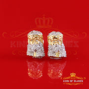King of Blings-0.25ct Diamond 925 Sterling Silver Yellow for Men's & Women Stud Jesus Earrings King of Blings