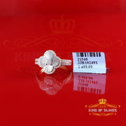 King of Bling's 1.25ct VVS D 925 Silver Moissanite Clover Shape Yellow For Women's Ring Size 7 King of Blings