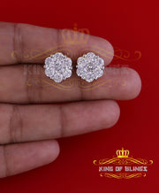 King of Bling's 925 Silver Yellow 1.56ct Cubic Zirconia Hip Hop Floral Women's & Men's Earrings KING OF BLINGS