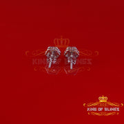 King of Bling's Men's/Womens 925 Silver White 1.00ct VVS 'D' Moissanite Floral Stud Earrings KING OF BLINGS