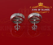 King of Blings- Aretes Para Hombre 925 White Silver 1.94ct Cubic Zirconia Round Women's Earrings KING OF BLINGS