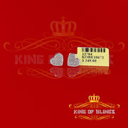 King Of Bling's Aretes Para Hombre Heart 925 White Silver 0.25ct Diamond Men & Women Earrings KING OF BLINGS