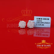 King of Bling's Men's/Womens 925 Silver White 0.50ct VVS 'D' Moissanite Round Earrings KING OF BLINGS