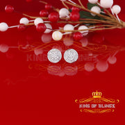 King of Blings 925 White Silver 1.68ct Cubic Zirconia Charm Round Women's Earrings KING OF BLINGS