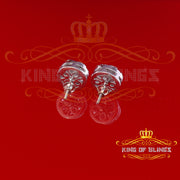 King of Blings- Aretes Para Hombre 925 White Silver 5.56ct Cubic Zirconia Women Round Earrings KING OF BLINGS