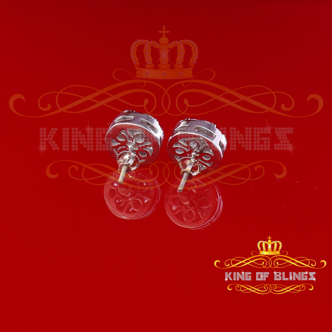 King of Blings- Aretes Para Hombre 925 White Silver 5.56ct Cubic Zirconia Women Round Earrings KING OF BLINGS