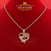King Of Bling's MOM'S Embrace Lovely Pendant @ Mother's Day Yellow Silver 0.85ct Cubic Zirconia KING OF BLINGS