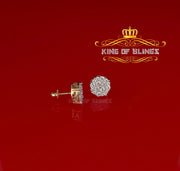 King of Bling's Aretes Para Hombre 925 Yellow Silver 2.96ctCubic Zirconia Round Women's Earrings KING OF BLINGS