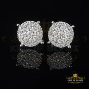 King of Bling's Men's/Womens 925 Silver White 0.50ct VVS 'D' Moissanite Round Earrings KING OF BLINGS